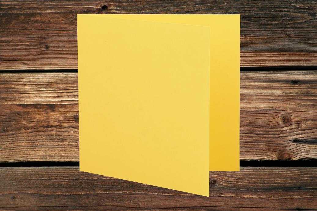 Klappkarten 110x110/220 mm Kanariengelb 230 g/qm